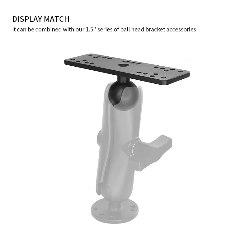 1.5'' Ball Fish Finder Mount Plate Universal Marine Electronics Ball Adapter for Garmin/Humminbird/Lowrance/Raymarine VIN-C-007