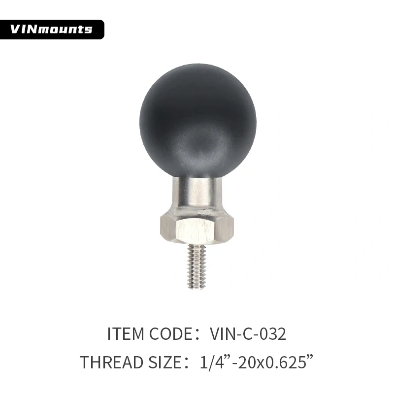 VIN mounts 1.5" Ball Base with different Fine Pitch Male Thread VIN-C-019 To VIN-C-033