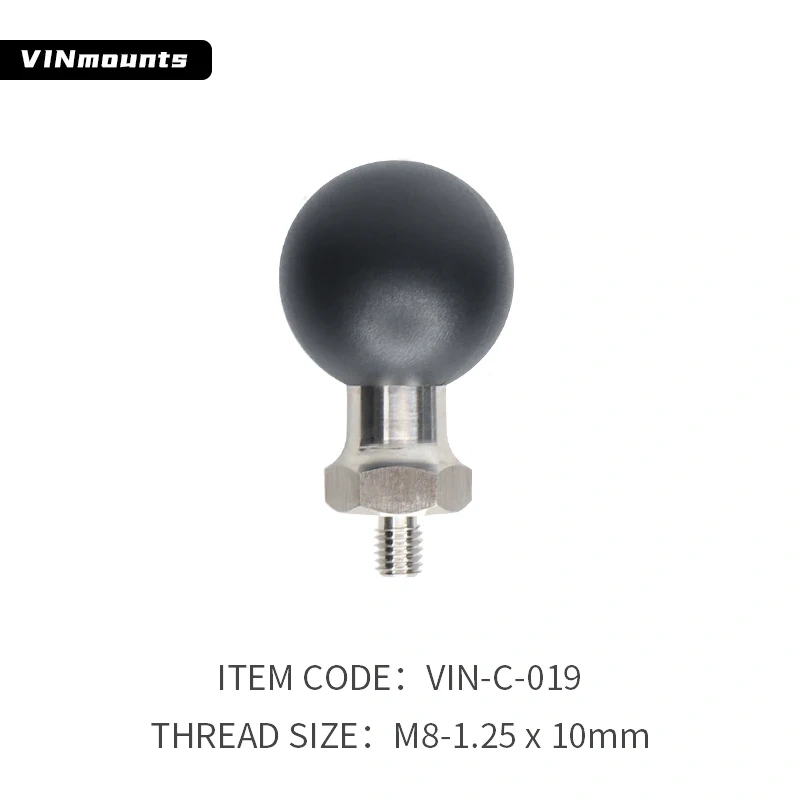 1.5" Ball Base with different Fine Pitch Male Thread for sport camera VIN-C-019 To VIN-C-033
