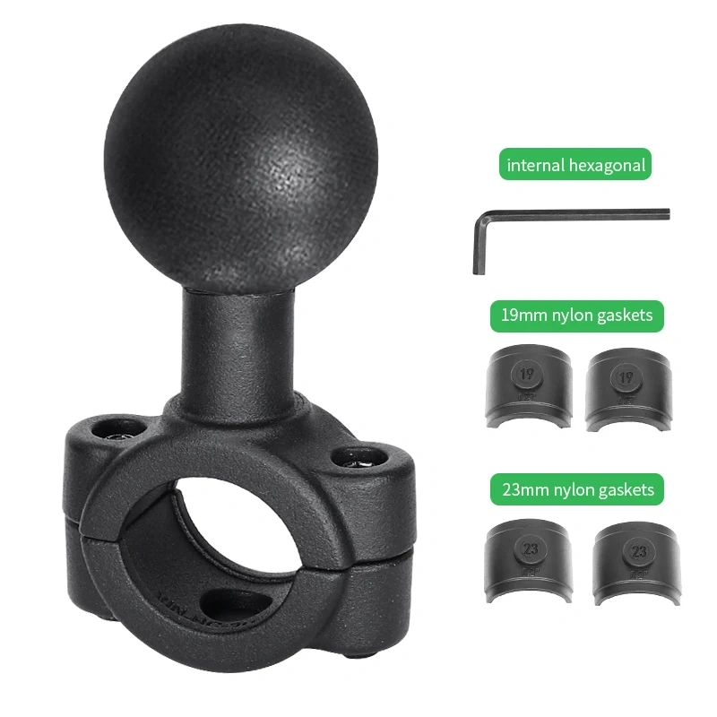 New Design 1.5" Ball Head Mount Adapter Motorcycle Bicycle Handlebar Clip Clamp Holder Mounts Accessories VIN-BC-2U-1.5