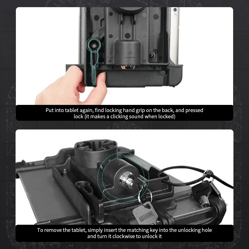 Tablet Cradle with lock and key Anti-theft Tablet Stand for Train/Bus/ Warehouse VIN-PBJ-02-LOCK for Ram Mounts
