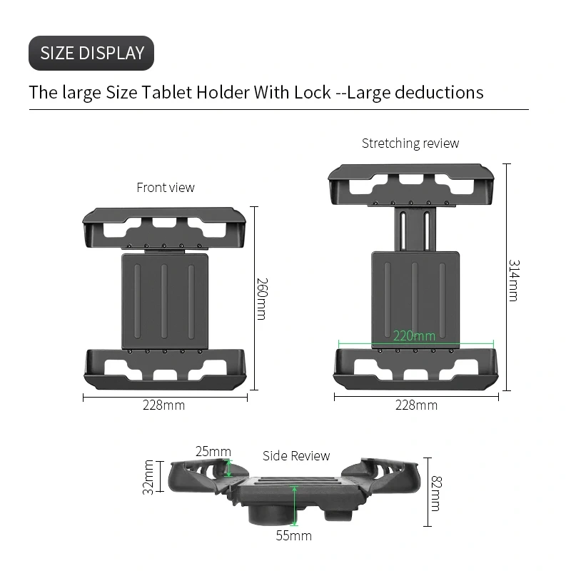 Anti-theft Tablet PC Bracket Spring Loaded Holder for 9.7“-12.9” Tablets for industry, Aviation, Military, for Ram Mounts
