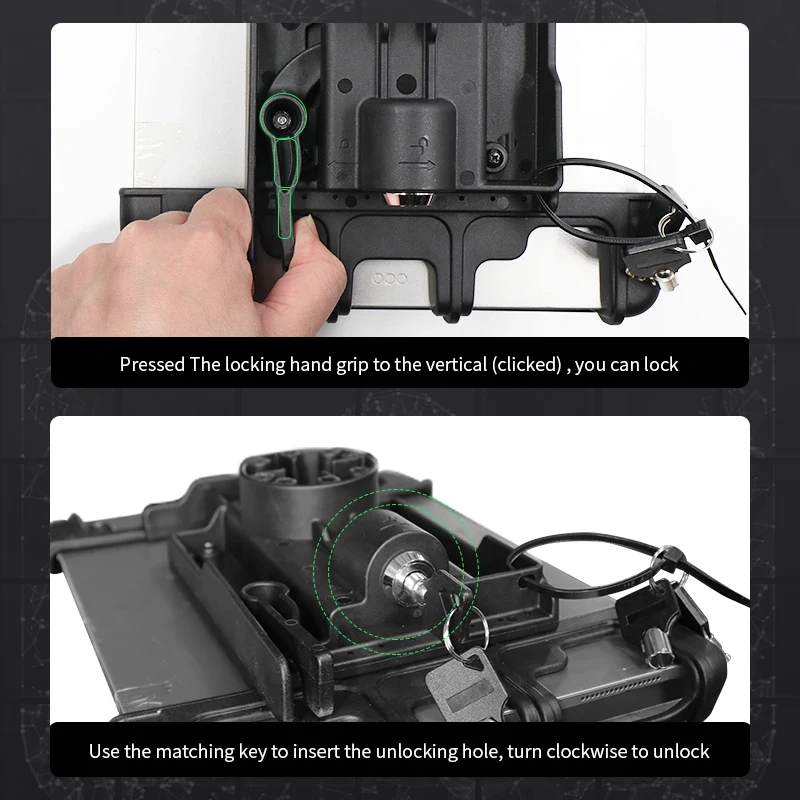 Anti-theft Tablet PC Bracket Spring Loaded Holder for 9.7“-12.9” Tablets for industry, Aviation, Military, for Ram Mounts