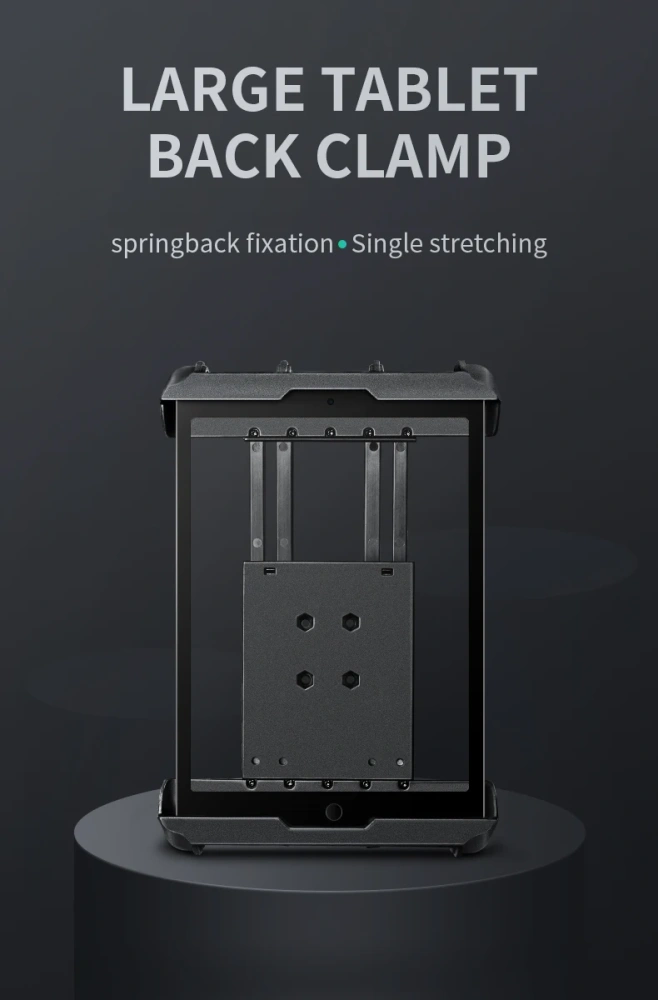 Spring Loaded Tablet Holder for 9.7“-12.9” Tablets Desktop Adjustable Tablet stand for Truck/Car Mount VIN-PBJ-08