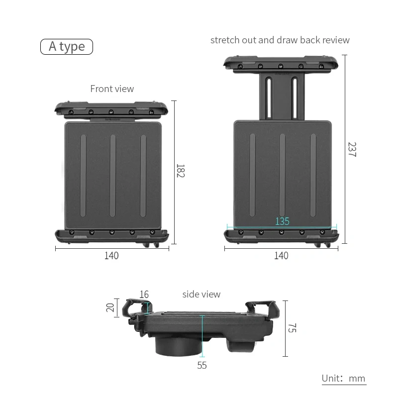 360°Adjustment Locking Key Tablet Mount for Factory,Show Display, Kiosk, POS,  Store (Black) VIN-PBJ-04-LOCK & VIN-PBJ-05-LOCK