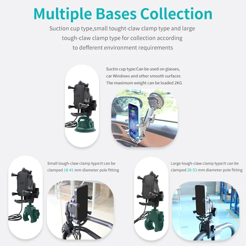 VIN mounts Hot Car phone holder 15W Qi Wireless Charging Charger Dock for Ram Mounts For All Smartphone Waterproof  Anti-shaking