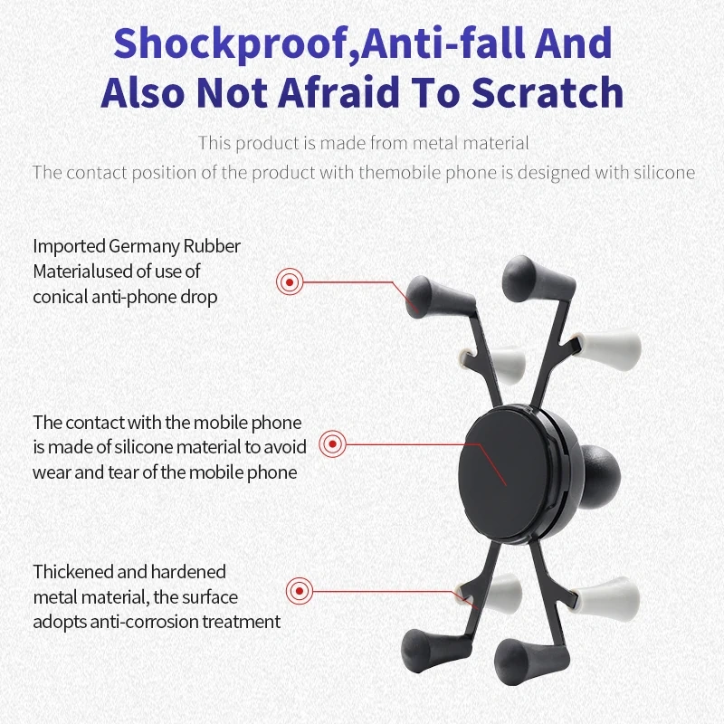 Flexible 2 in 1 car Windshield/Glass X-grip with 1" ball head mobile phone holder for Suction cup car phone holder for ram mount