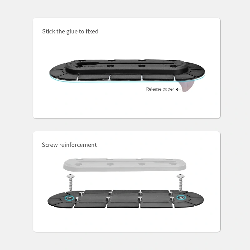 Ram & Jeep Kayak Track Base Adhesive Mount with T-Shaped Ball Head for Multi-Monitor Glue Paste Track Mount Car Accessories