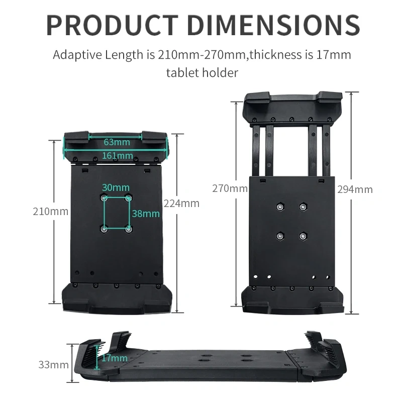 Large Tri-Proof Industrial Heavy Duty Tablet Holder Compatible With All 205mm-257mm+1-17mm thickness
