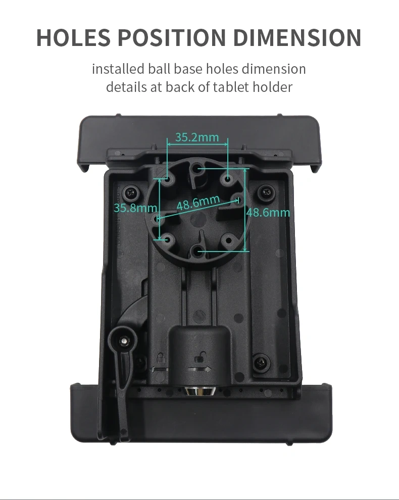 VIN mounts Industrial Rugged Tablet PC Clamp Tablet Holder with Lock and Key for Car/Truck/Vehicle/iPad Samsung VIN-PBJ-09-Lock