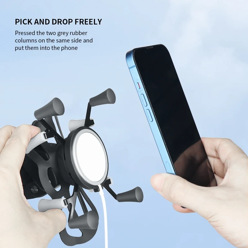 Motorcycle Handlebar Iphone Charing Charger Adapter Holder Anti-shake design Quick Release Universal for ATV, Bicycle, dirt bike