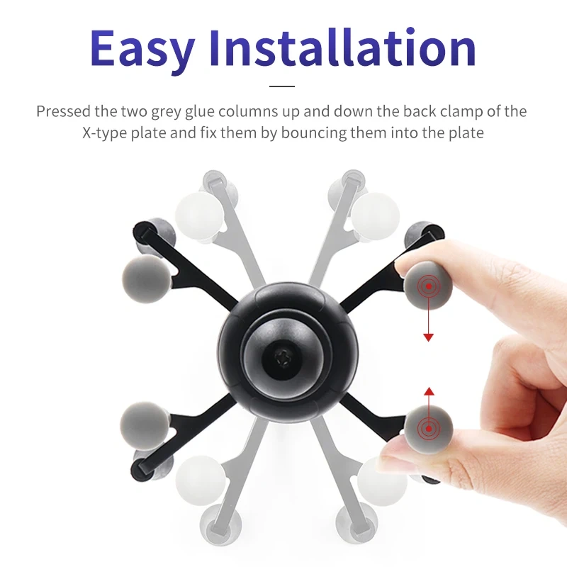 Flexible 2 in 1 car Windshield/Glass X-grip with 1" ball head mobile phone holder for Suction cup car phone holder for ram mount