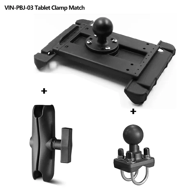 7"-14" Tablets Rail Mount with Double U Bolt Base Compatible with 0.5"-1.3" Round Tubes for UTV/ATV Mounting for Ram Mounts