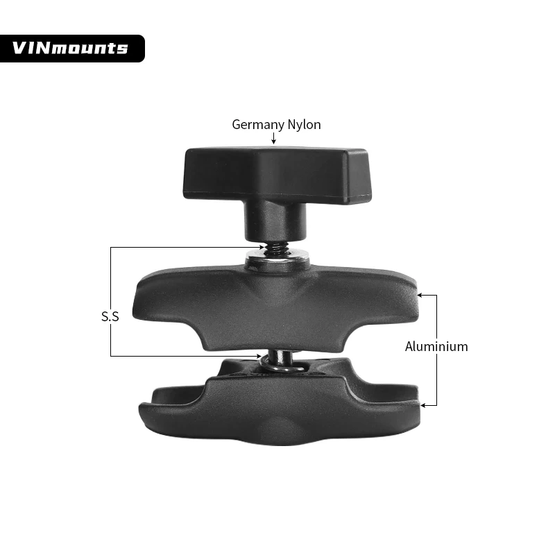 1.5'' aluminium 8.7cm double socket arm vehicle ball mount bracket for car holder Navigator mounting for Ram Mounts