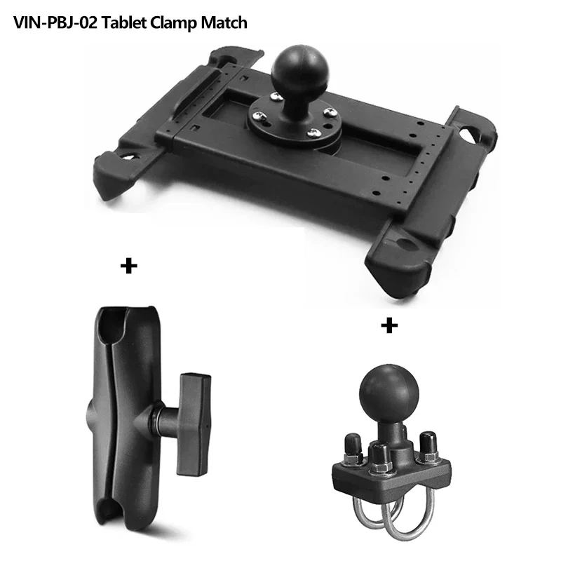 7"-14" Tablets Rail Mount with Double U Bolt Base Compatible with 0.5"-1.3" Round Tubes for UTV/ATV Mounting for Ram Mounts