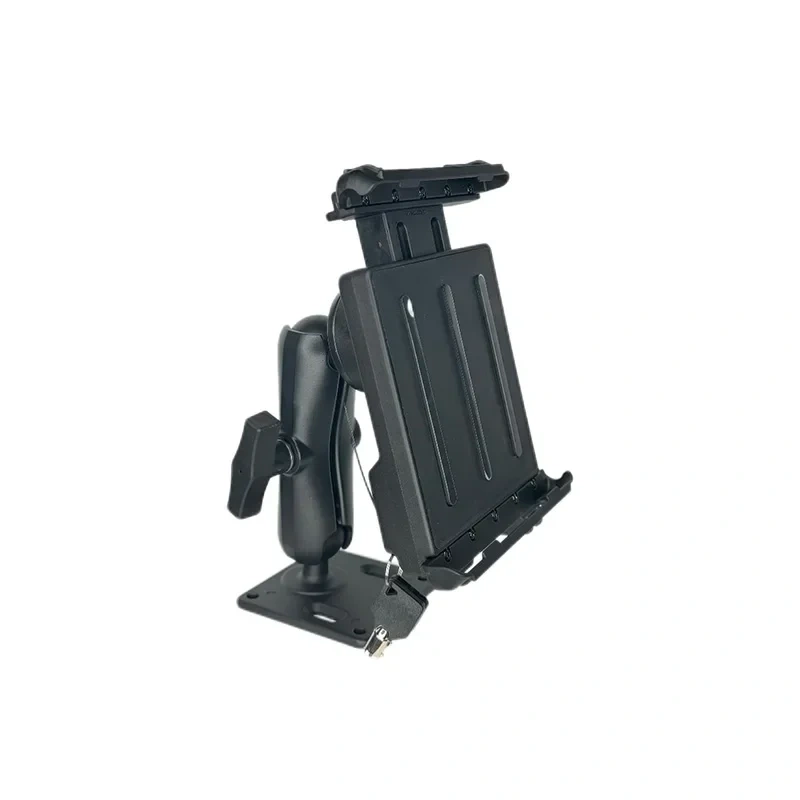 Adjustable Drill Down Tablet Holder with Saftety Key Lock for Samsung A7 lite tablet with Double Socket Arm for Ram Mounts