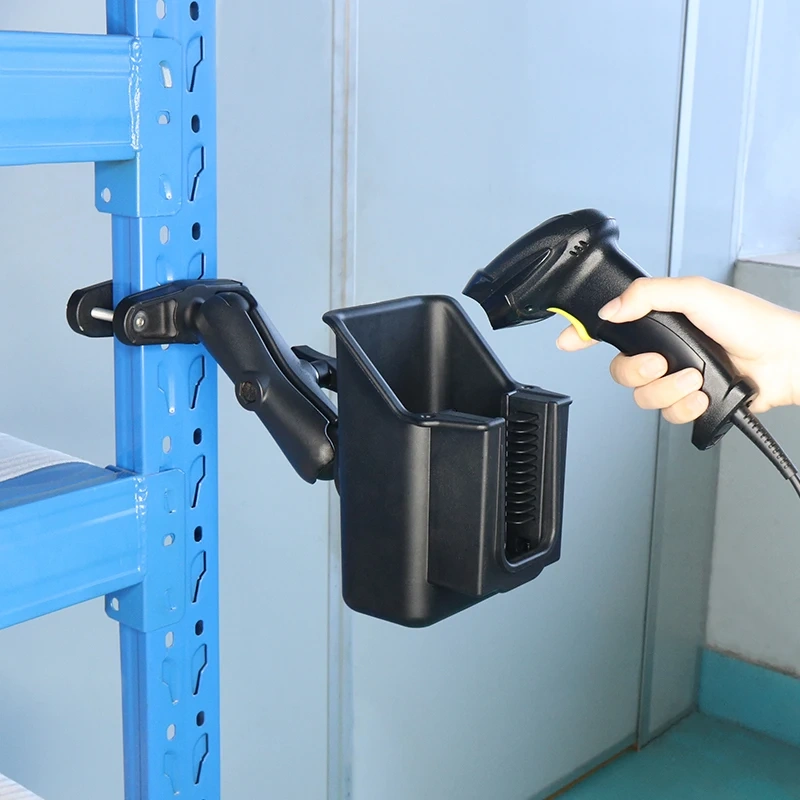 Wireless Barcode Scanner Holder Handheld USB Receiver Bar Code Mount with Multiple Clamps for Ram mounts