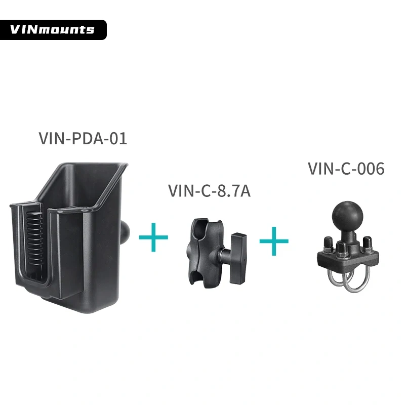Wireless Barcode Scanner Holder Handheld USB Receiver Bar Code Mount with Multiple Clamps for Ram mounts