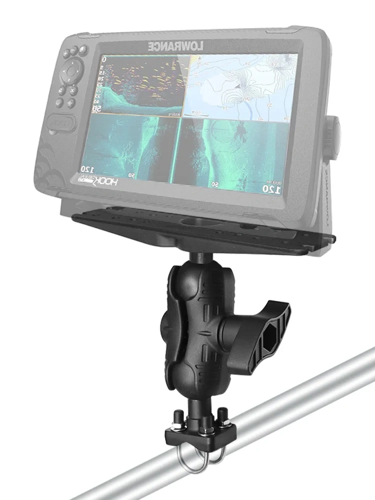 VIN Mounts 2.25" Large Marine Electronics Mount with 13cm Arm and Double U Bolt Base for Rail 13mm-33mm for Ram Mounts