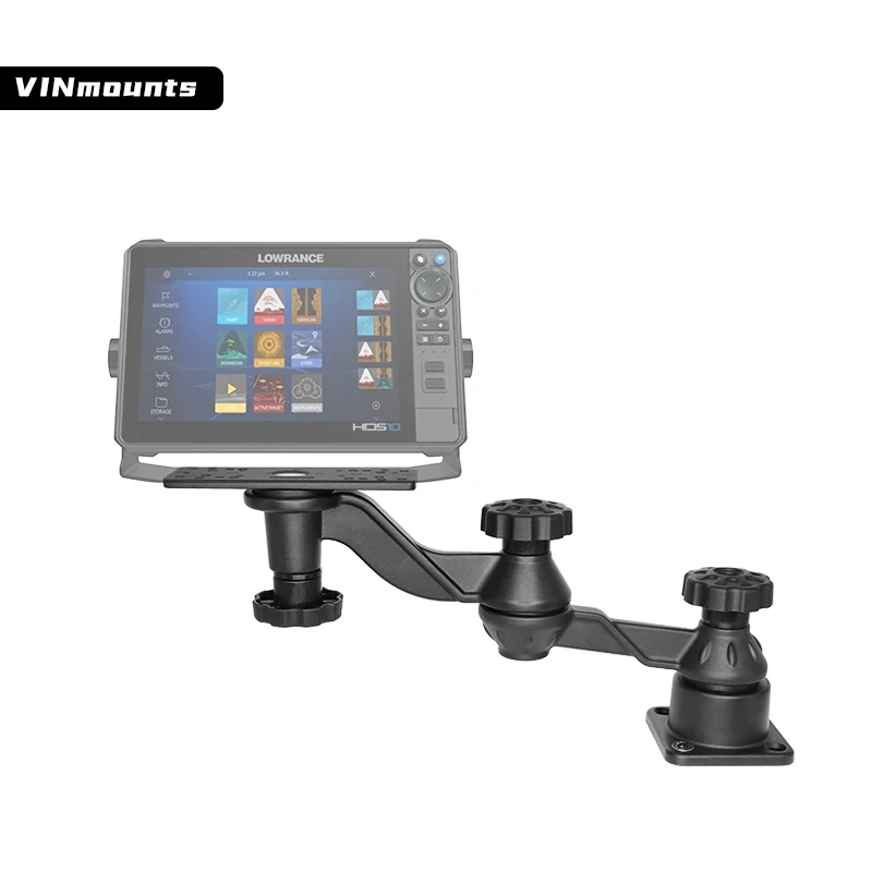Horizontal 12" Swing Arm Mount with 6.25 x 2" Plate VIN-TYQ-HB-02 Compatible with Garmin, Humminbird, Lowrance