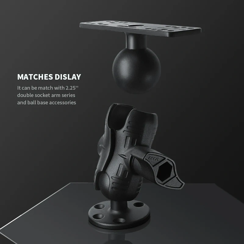 6.25" x 2" Marine Electronics Base Plate with 2.25" Ball for Fishfinders GPS Chartplotters Humminbird & Raymarine for Ram Mount