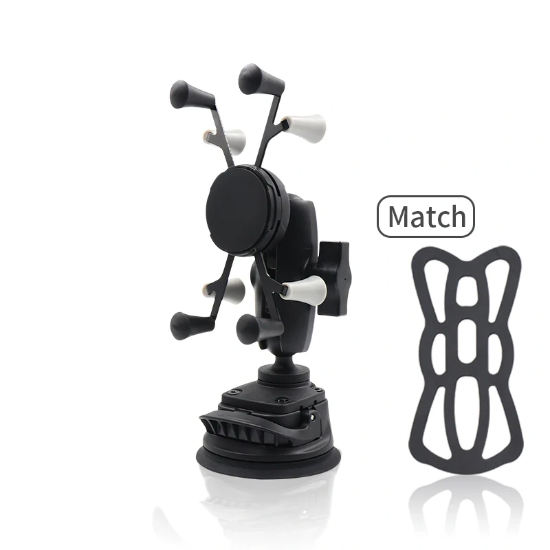 VIN Mounts Flexible 2 in 1 car Phone Suction Mount with X-grip for Ram Mounts for Windshield/Dashboard/Glass Mount