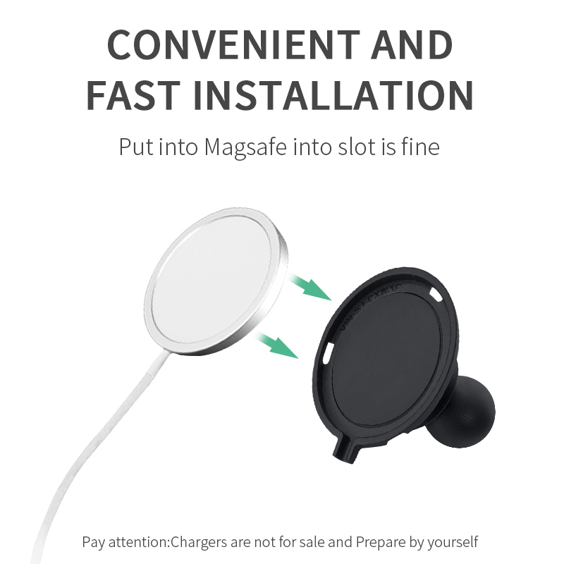 VIN Mounts Ball Adapter for Apple MagSafe Charger for Iphone 12,13,14 series VIN-SJ-CXWXC with B size Ball or C Size Ball