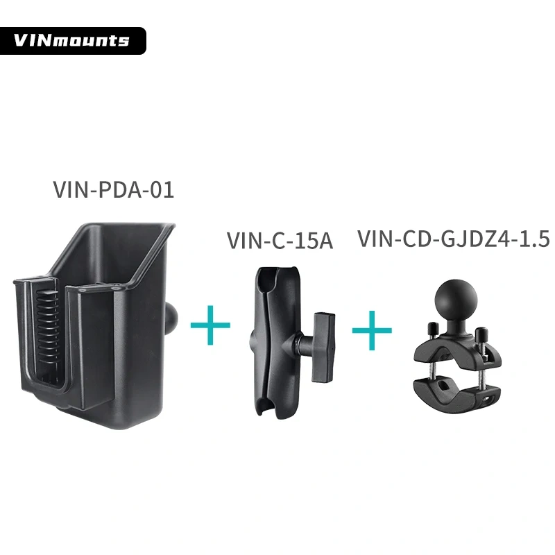 Wireless Barcode Scanner Holder Handheld USB Receiver Bar Code Mount with Multiple Clamps for Ram mounts