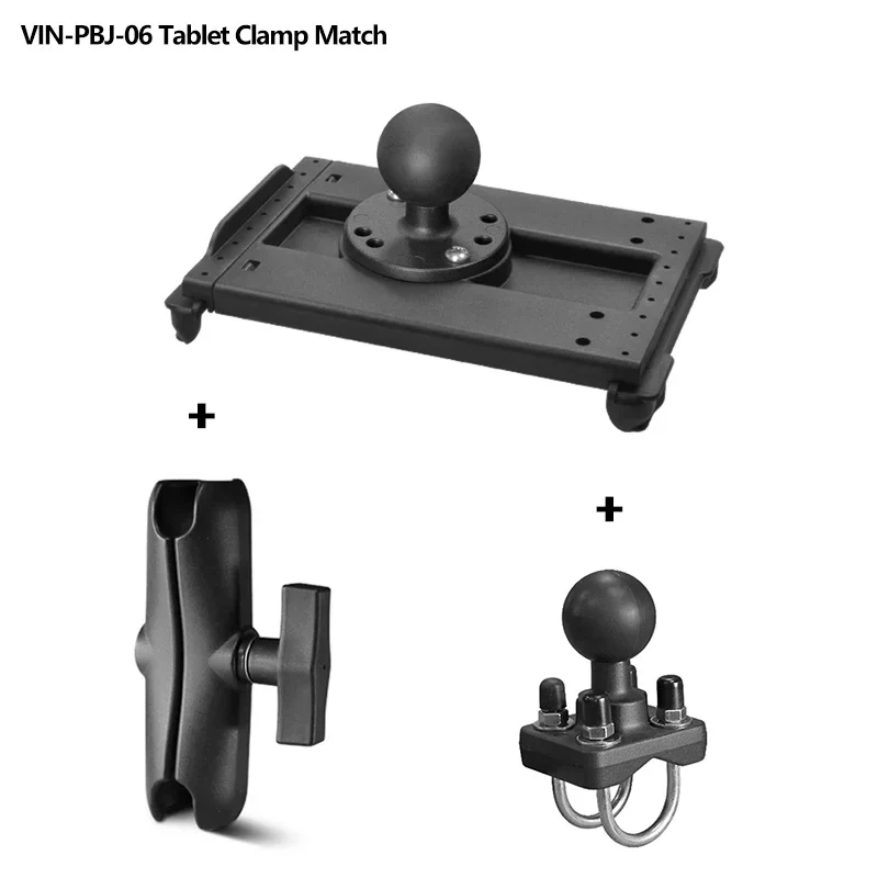 7"-14" Tablets Rail Mount with Double U Bolt Base Compatible with 0.5"-1.3" Round Tubes for UTV/ATV Mounting for Ram Mounts