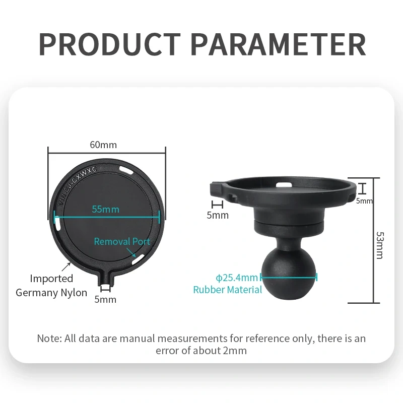 1" Ball Twist-Lock Vacuum Suction Phone Mount with Magnetic Magsafe Adapter for Iphone 12 13 14 series and more for Ram Mounts