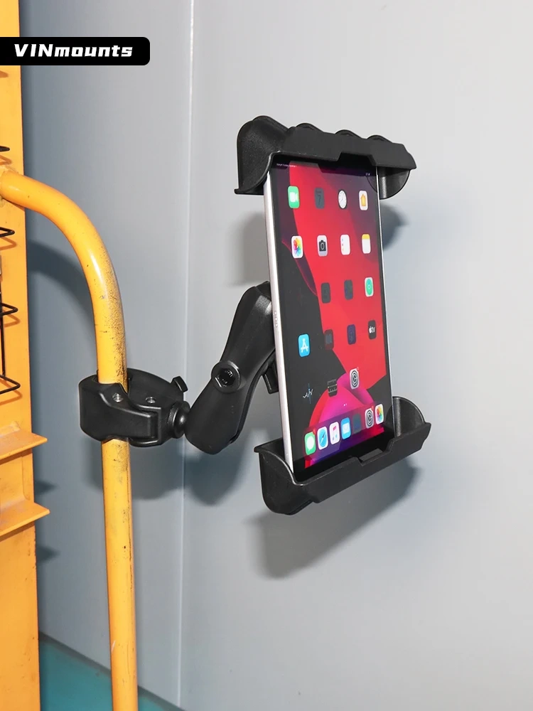 TabDock Clamp Heavy Duty Post/Pole Mount for Stationary Bikes, Gym, Treadmills, Carts, Wheelchairs, Hospital Patient Care
