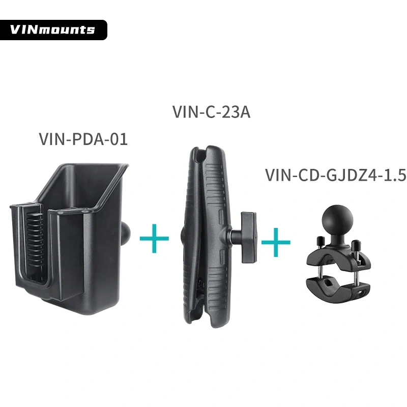 Wireless Barcode Scanner Holder Handheld USB Receiver Bar Code Mount with Multiple Clamps for Ram mounts