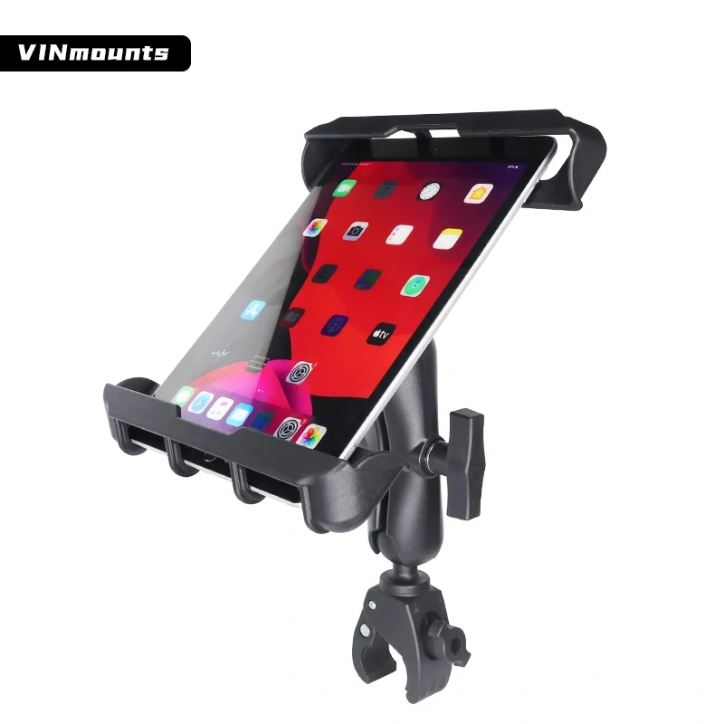 TabDock Clamp Heavy Duty Post/Pole Mount for Stationary Bikes, Gym, Treadmills, Carts, Wheelchairs, Hospital Patient Care