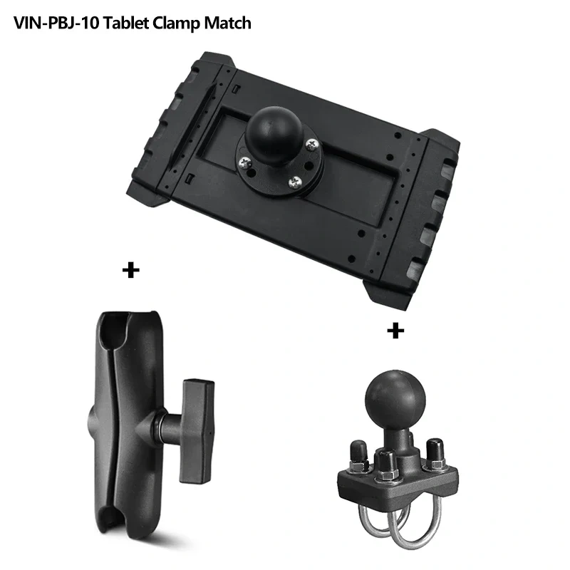 7"-14" Tablets Rail Mount with Double U Bolt Base Compatible with 0.5"-1.3" Round Tubes for UTV/ATV Mounting for Ram Mounts
