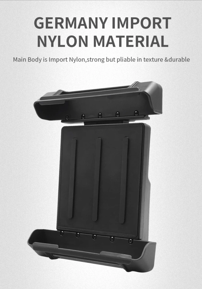 Locking Tablet Pipe Clamp, iPad Mount with Clamp Base, Flexible Arm with Safety Key, Adjustable Tablet Stand for Workshop