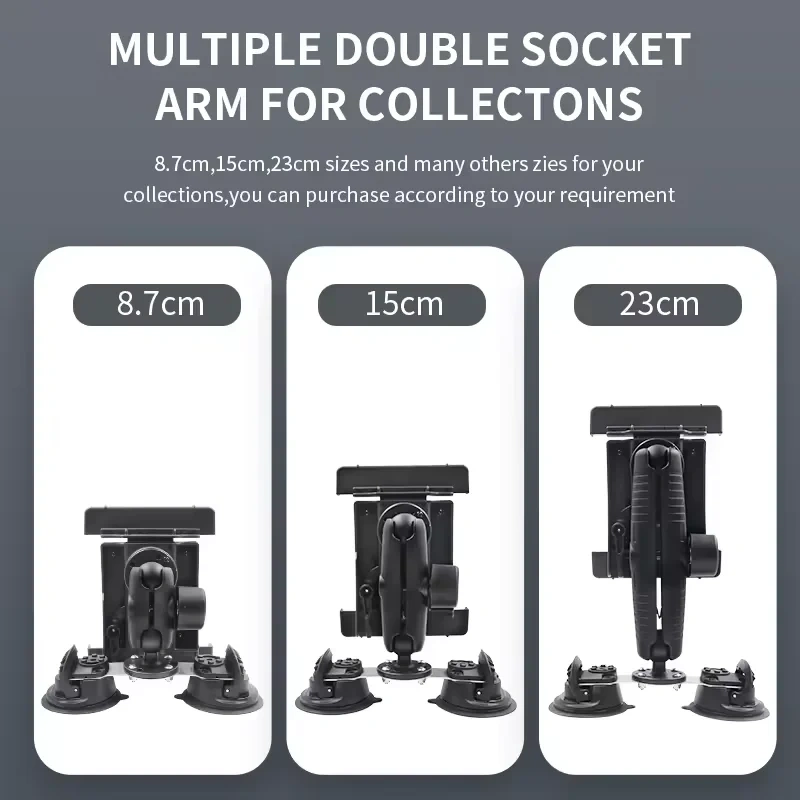 Aluminum Anti-theft Tablet Holder with Double Suction Cup and Safety Lock Socket for Car Truck Windshield,Sunroof