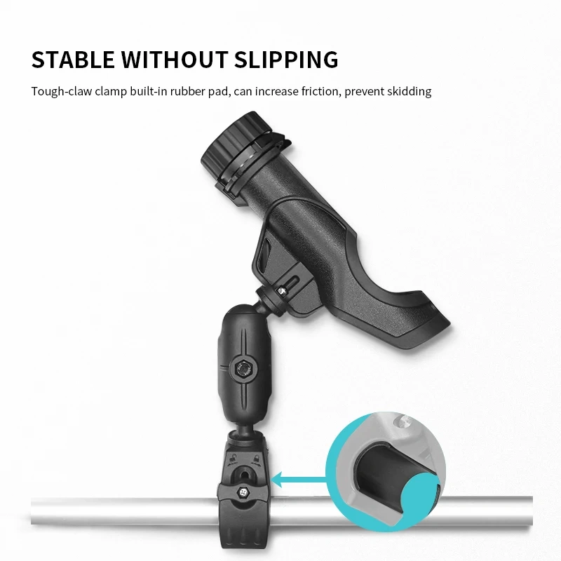 VIN mounts Fishing Rod Holder Bracket 360 degree Adjustable with Pipe Clamp for Kayak Canoe Raft Fishing for Ram Mounts