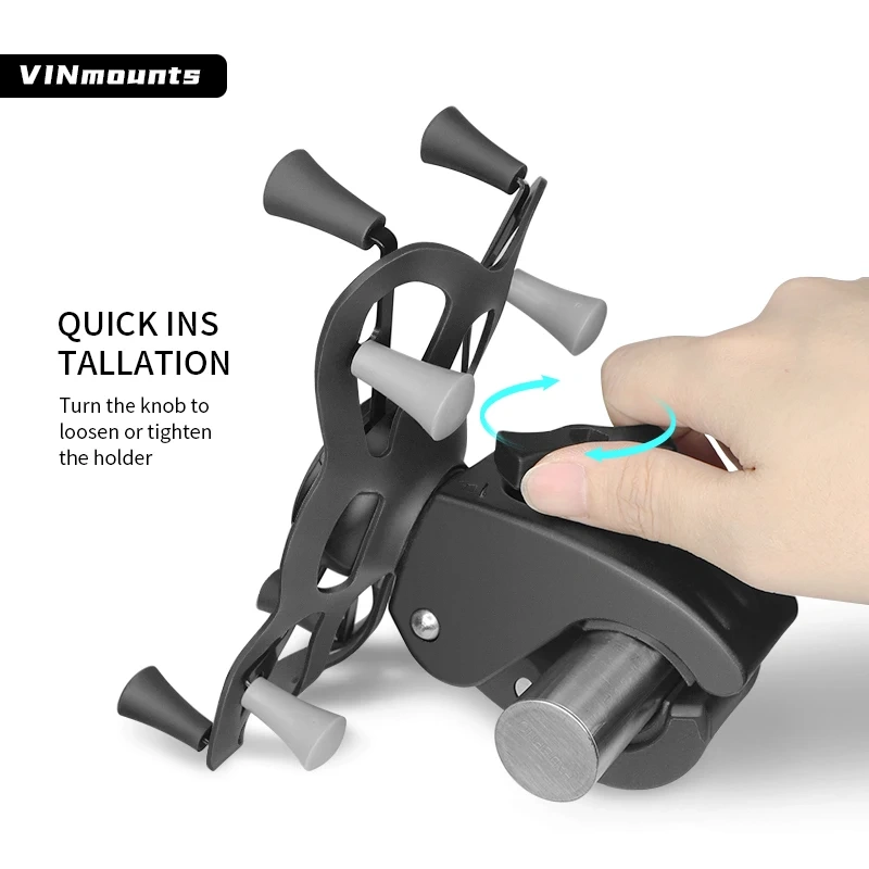 X-Grip Tablet Holder with Tough-Claw Clamp for 7"-8" Tablets Universal for Motorcycle Bike Treadmill Shopping Cart for Ram Mount