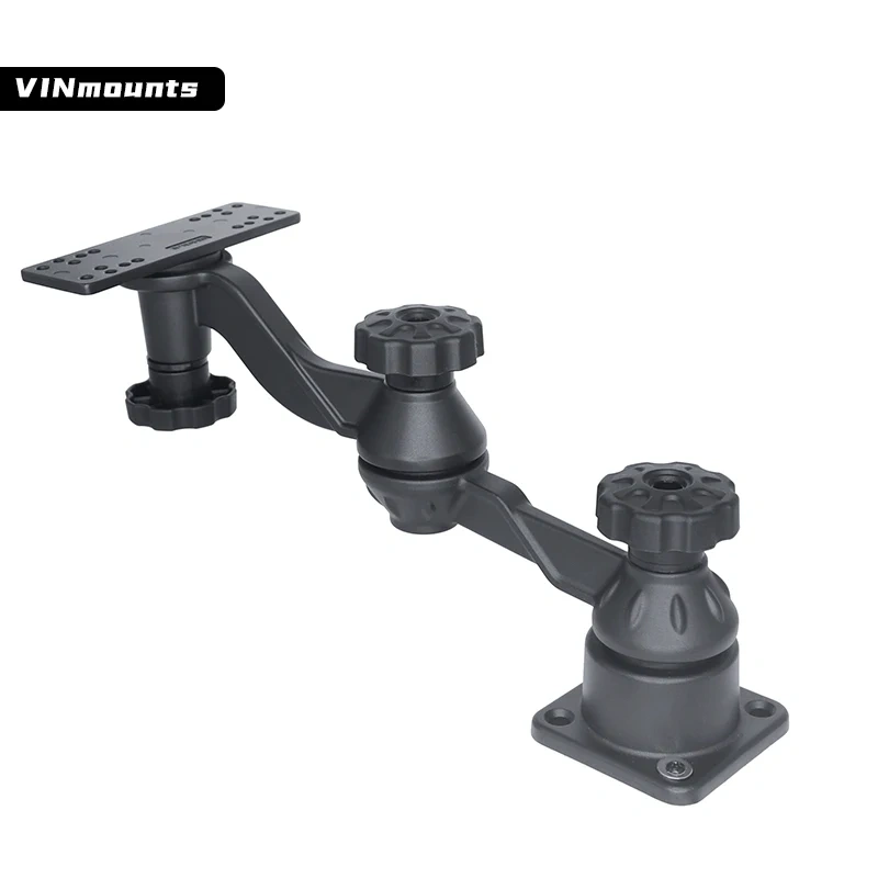 Horizontal 12" Swing Arm Mount with 6.25 x 2" Plate VIN-TYQ-HB-02 Compatible with Garmin, Humminbird, Lowrance