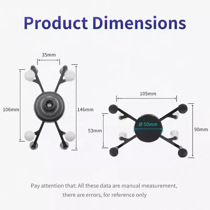 VIN Mounts Flexible 2 in 1 car Windshield X-grip Double Phone Suction Mount Compatible with Ram Mounts