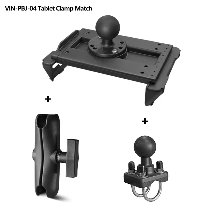 7"-14" Tablets Rail Mount with Double U Bolt Base Compatible with 0.5"-1.3" Round Tubes for UTV/ATV Mounting for Ram Mounts