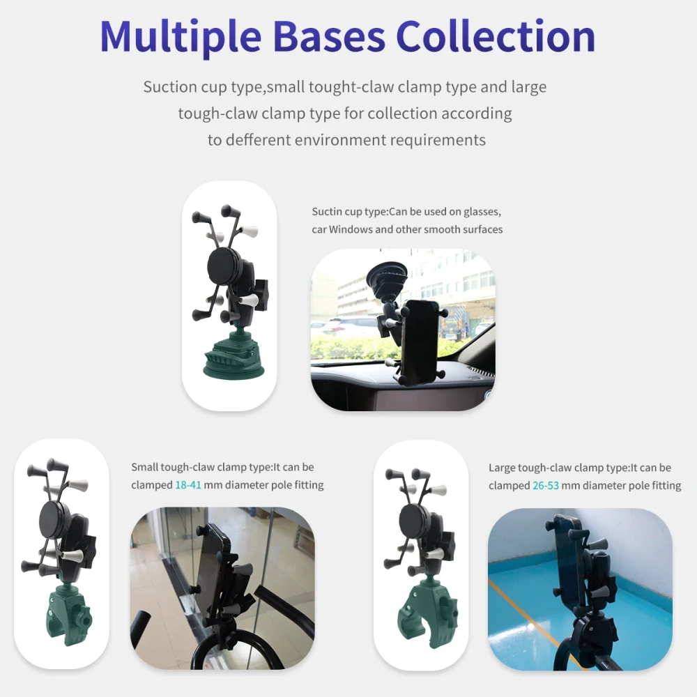VIN Mounts Flexible 2 in 1 car Phone Suction Mount with X-grip for Ram Mounts for Windshield/Dashboard/Glass Mount