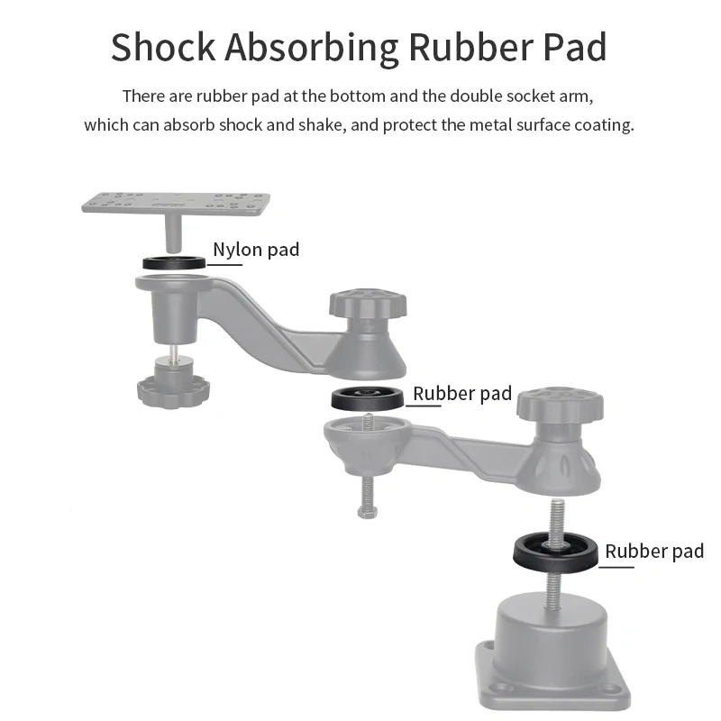 Horizontal 12" Swing Arm Mount with 6.25 x 2" Plate VIN-TYQ-HB-02 Compatible with Garmin, Humminbird, Lowrance