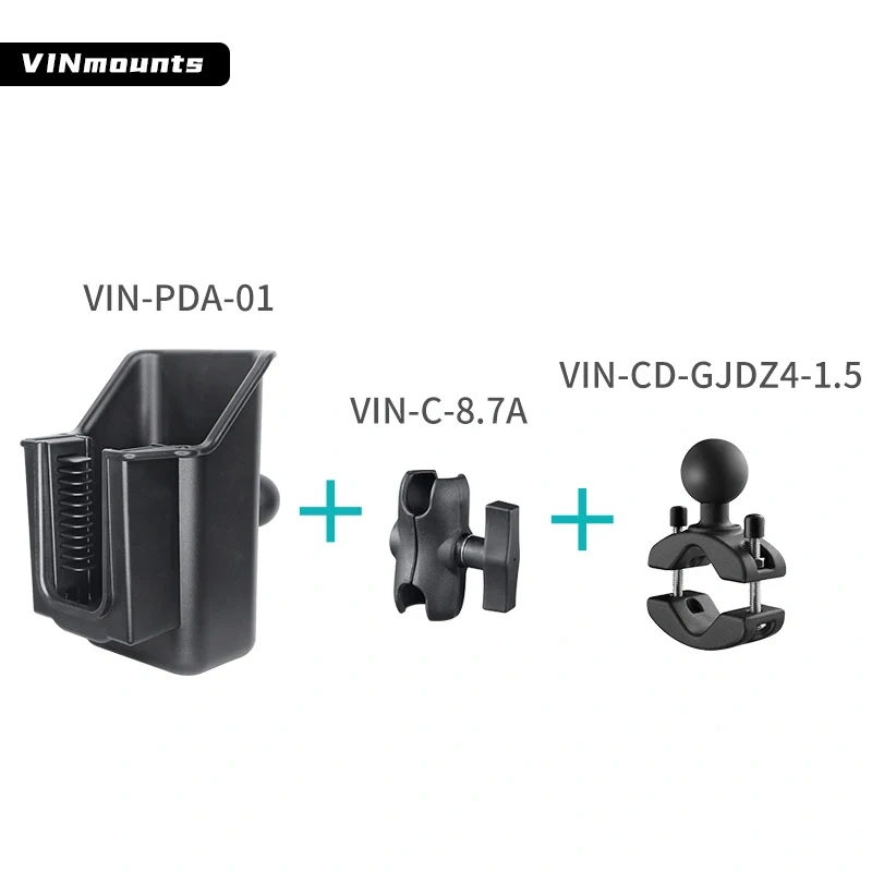 Wireless Barcode Scanner Holder Handheld USB Receiver Bar Code Mount with Multiple Clamps for Ram mounts