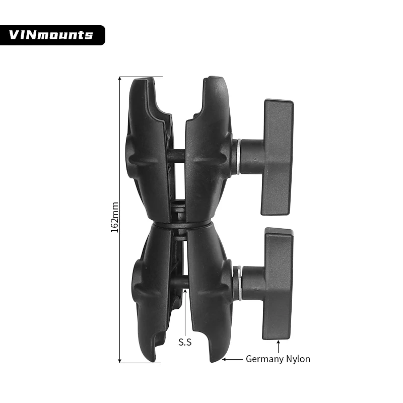 1.5'' Composite Double Socket Swivel Arm Compatible with RAM 1.5" Ball Components for Kayak Fish finder tablet holder Mounting