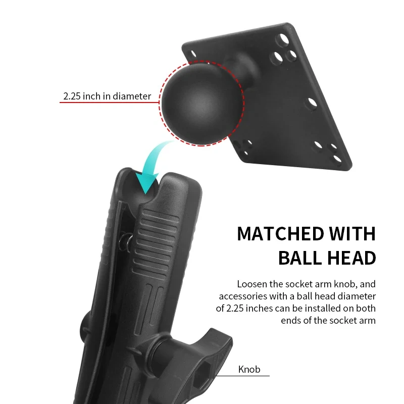 Heavy Duty 2.25" Long Double Socket Arm Support Bracket 33cm for Forklift/Tractor 2.25" Large Mounts & Stands for Ram Mounts