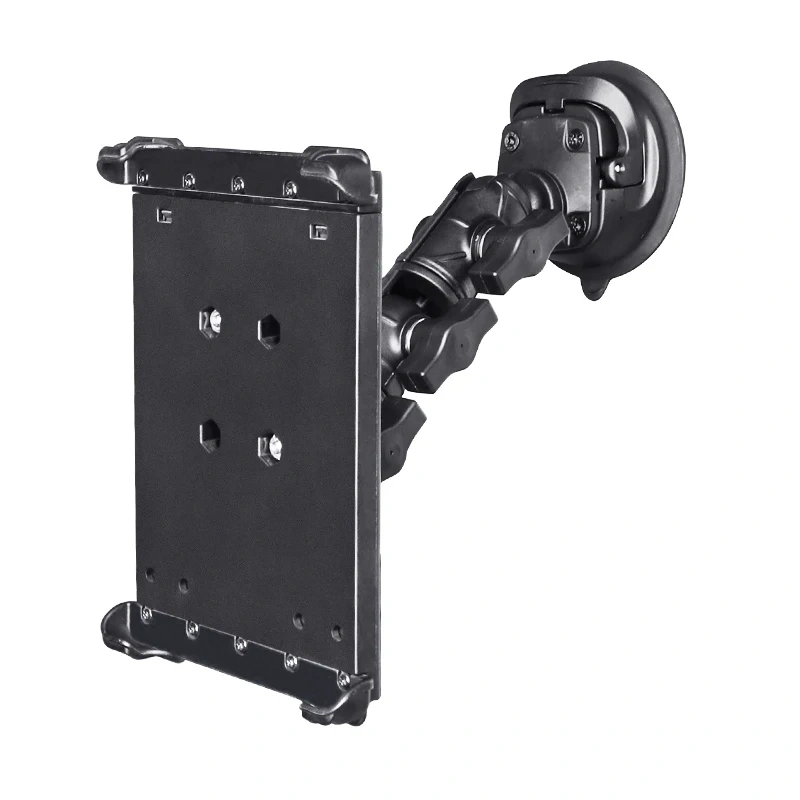 Spring Loaded Tablet Clamp with Strong Suction Cup for Ipad Mini Compatible with 230x117mm overall size tablet, thickness 10mm