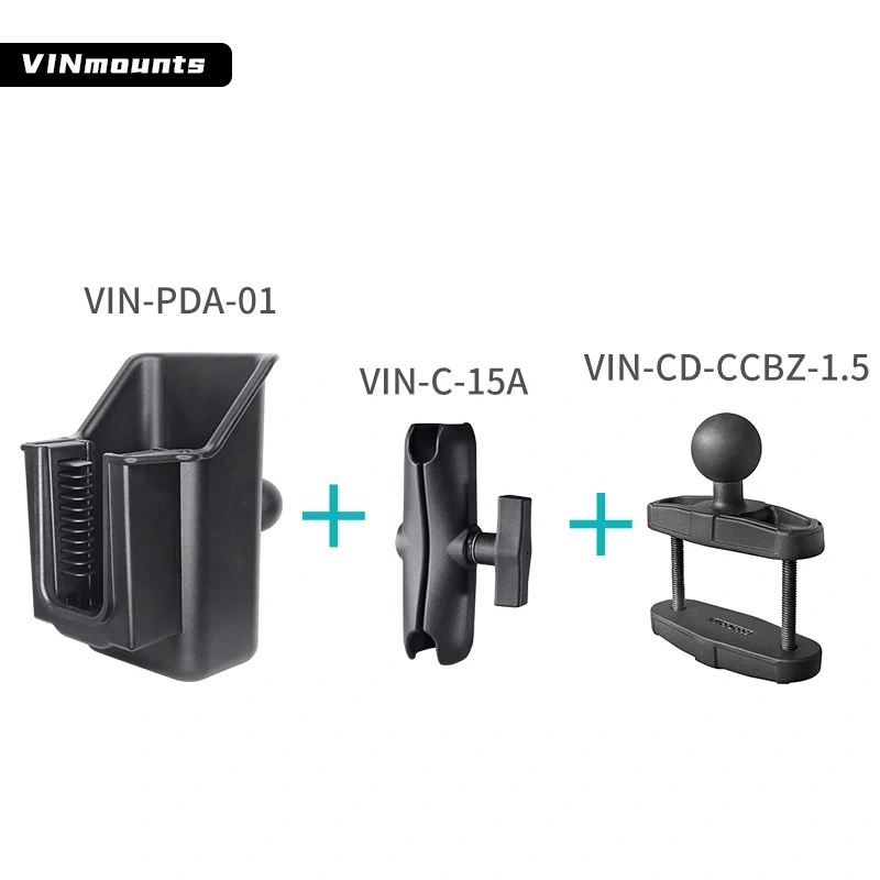 Wireless Barcode Scanner Holder Handheld USB Receiver Bar Code Mount with Multiple Clamps for Ram mounts