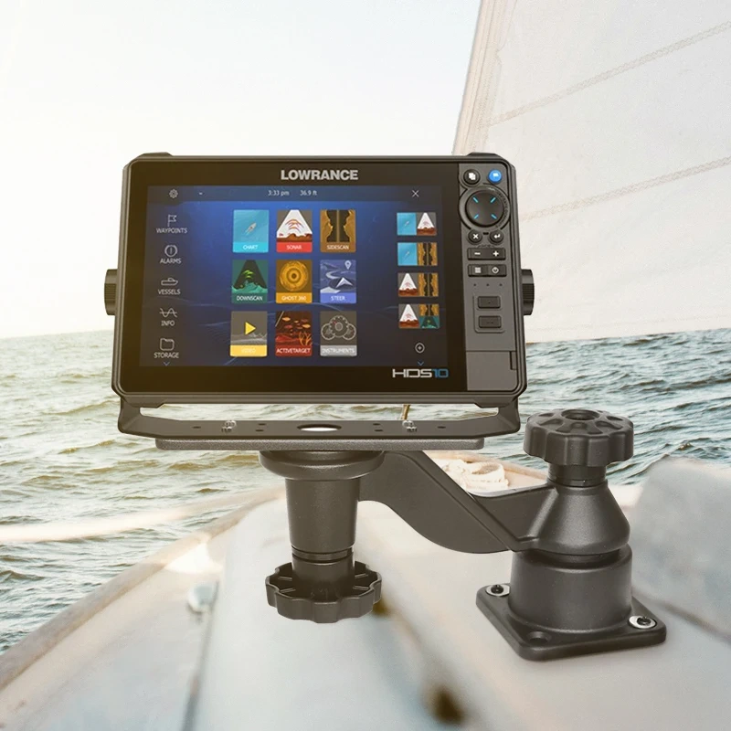 Horizontal 12" Swing Arm Mount with 6.25 x 2" Plate VIN-TYQ-HB-02 Compatible with Garmin, Humminbird, Lowrance
