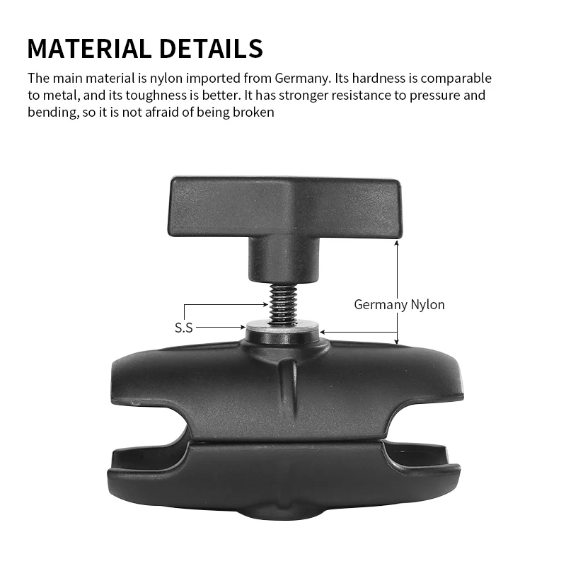 95mm Short Composite Double Socket Arm Compatible with C Size 1.5" Ball Components VIN-C-9A for Ram mount